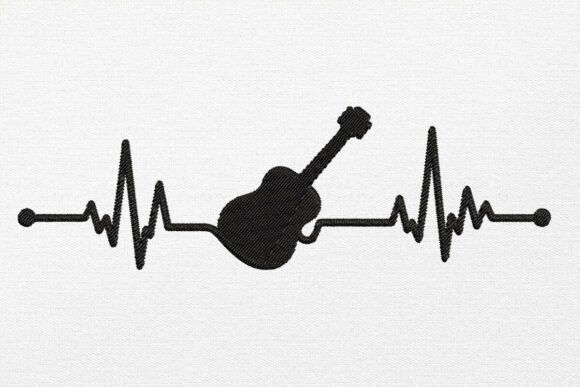 Guitar is My Heartbeat: Embroidery Design Review