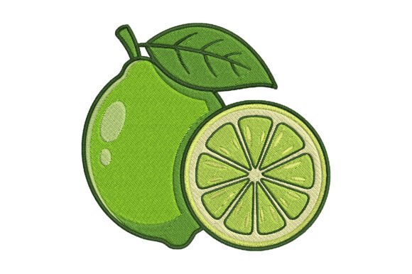 Lime Embroidery Design: Fresh Citrus for Gifts